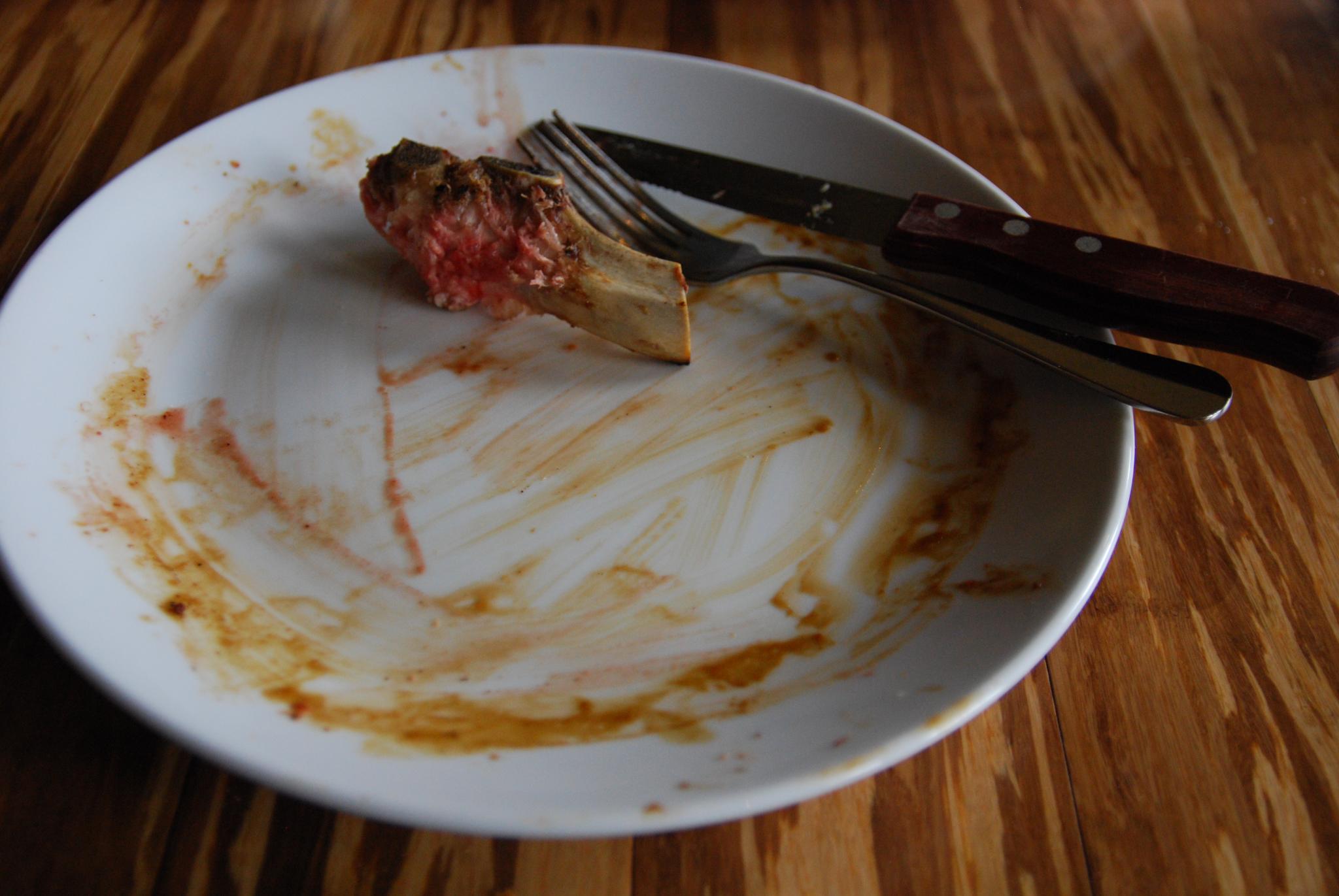 empty plate with bone, feeding the homeless