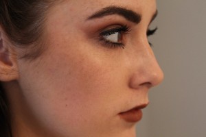 Matte dark brown lips